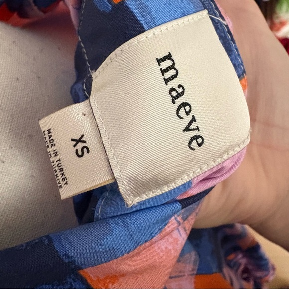 MAEVE ANTHROPOLOGIE The Bettina Tiered Shirt Dress Buttondown Blue Plaid Size XS - Picture 8 of 12